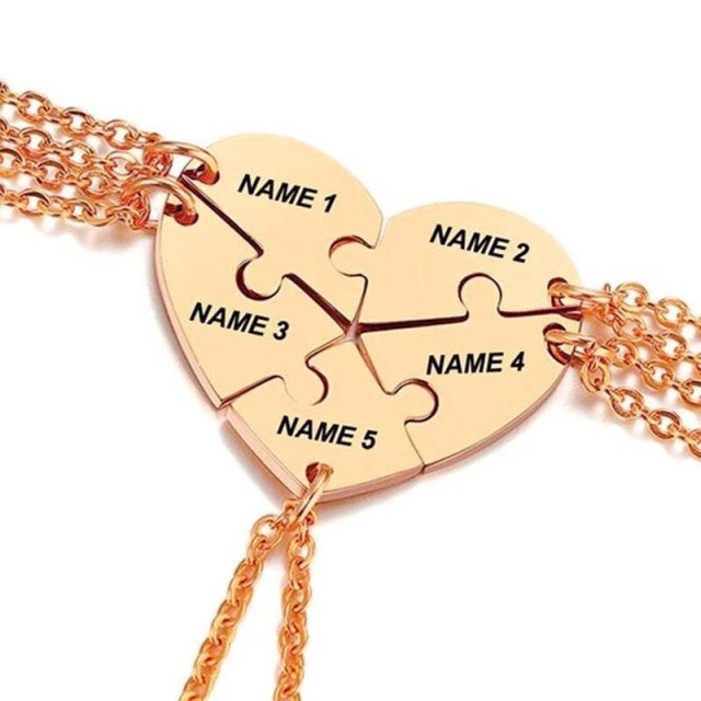 Heart Pendant Puzzle Necklace