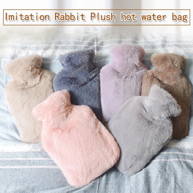 Hot Water Bottle with Soft Fur Cover