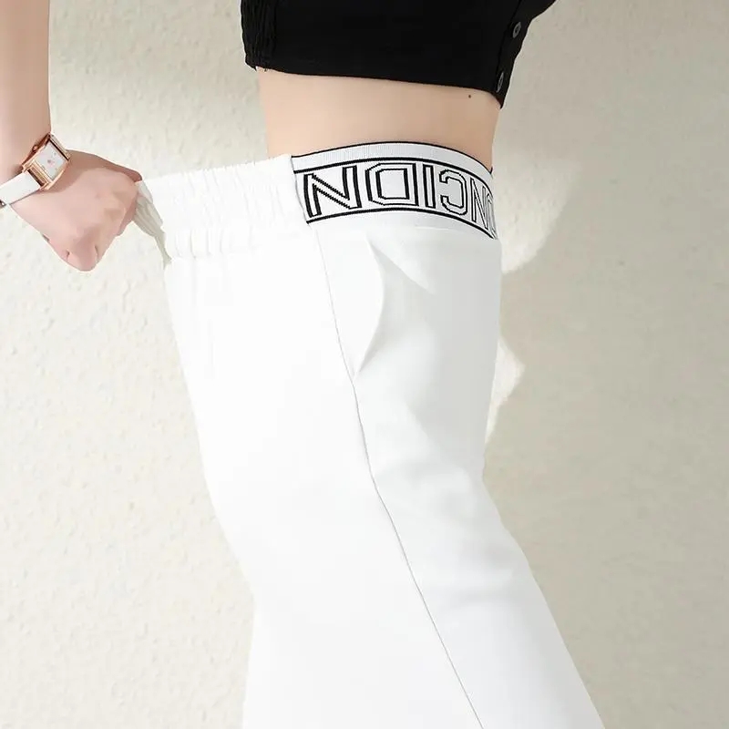 Ice Silk High Waist Wide Leg Pants