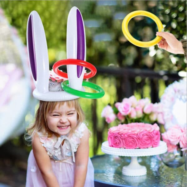 Inflatable Easter Bunny Ears Ring Game Toy