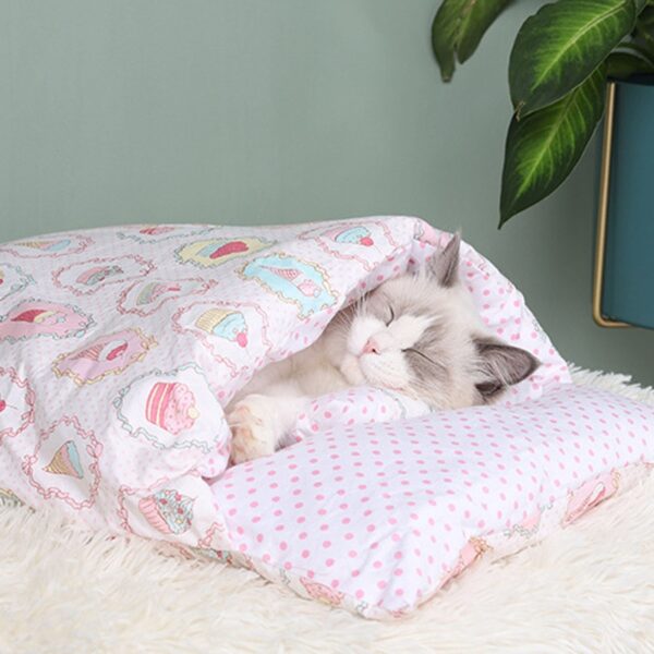 Cat Sleeping Bag With Removable Pillow