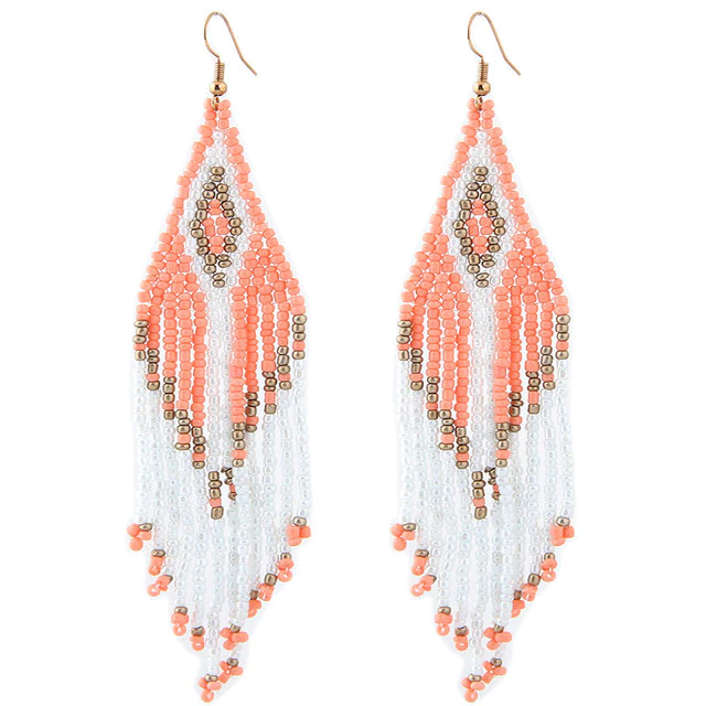 Bohemian Beads Long Native Earrings