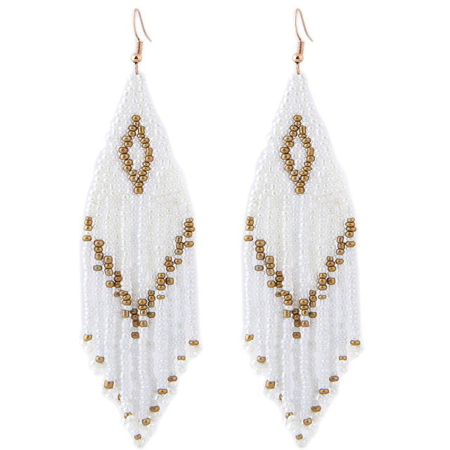 Bohemian Beads Long Native Earrings