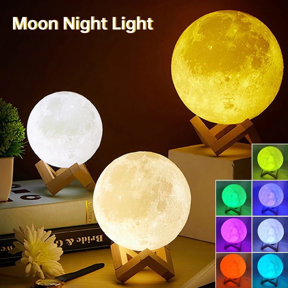 LED 3D Moon Night Light Lamp