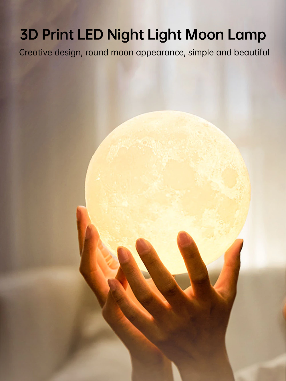 LED 3d Moon Lamp With Stand Starry