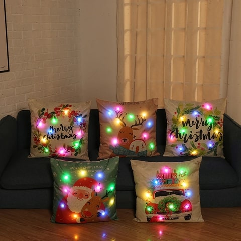 LED Christmas Pillow Case