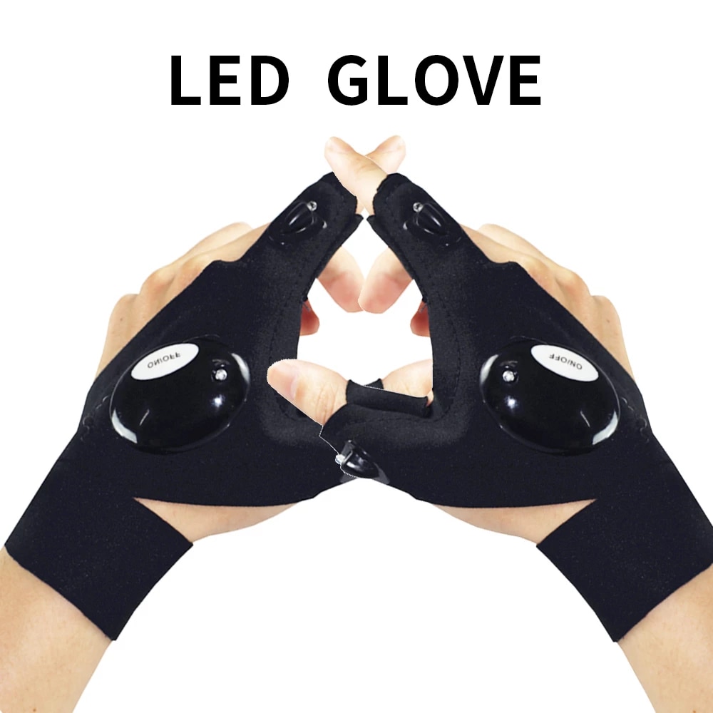 LED Gloves with Waterproof Lights