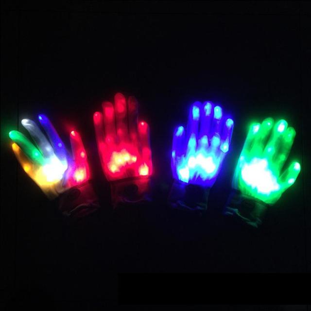 Halloween LED Light Up Skeleton Hand Gloves