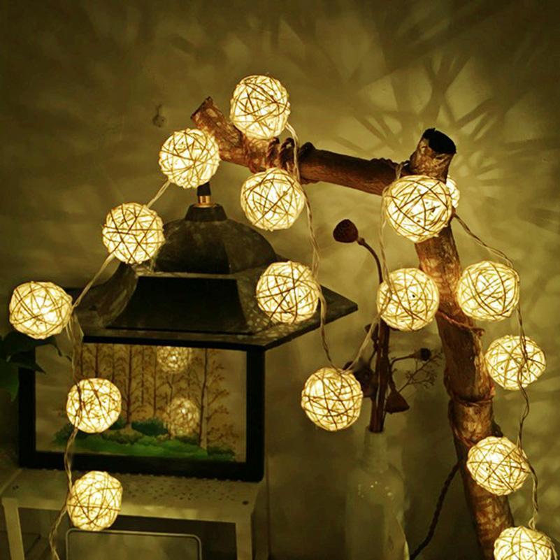 LED Gold Ball String Lights