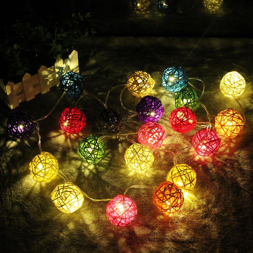 LED Gold Ball String Lights