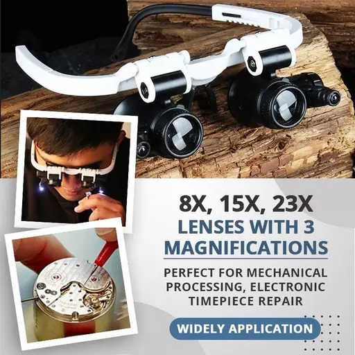 LED Glasses Magnifier 8x 15x 23x