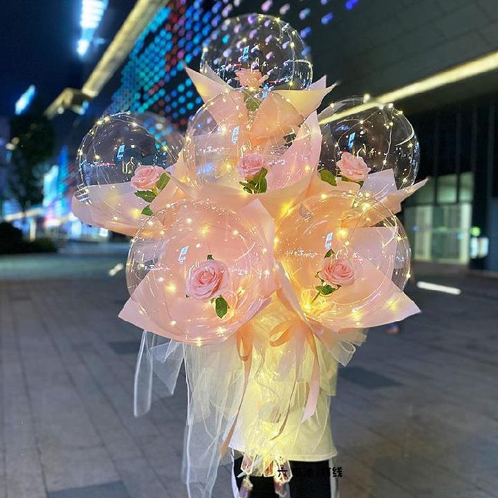 LED Luminous Balloon Rose Bouquet