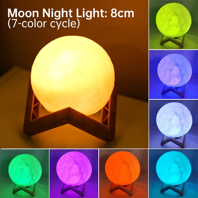 LED 3D Moon Night Light Lamp