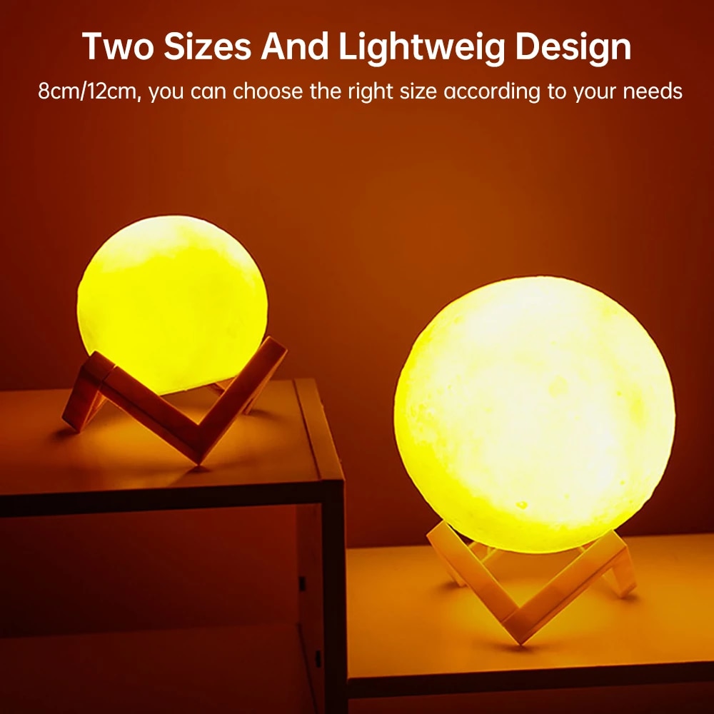 LED 3D Moon Night Light Lamp