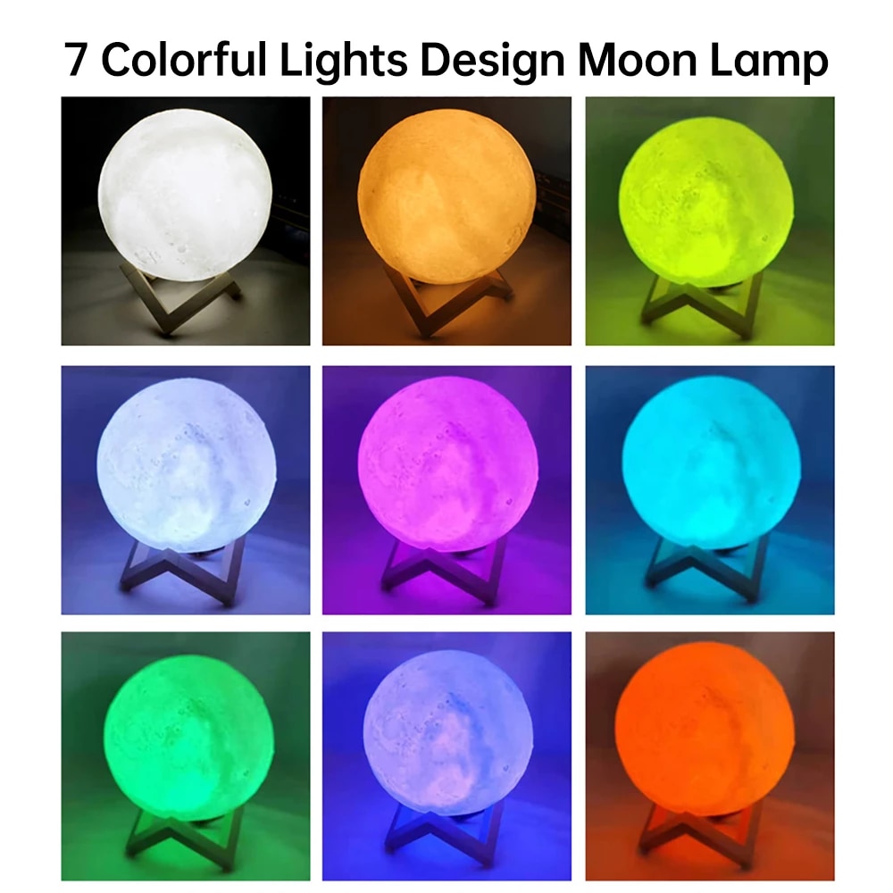 LED 3D Moon Night Light Lamp