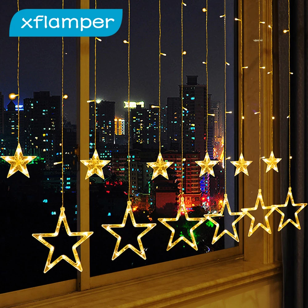 LED Star Curtain String Lights