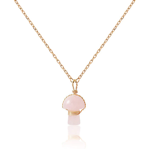 LOVICA Clair RoseQuartz Mushroom Necklace