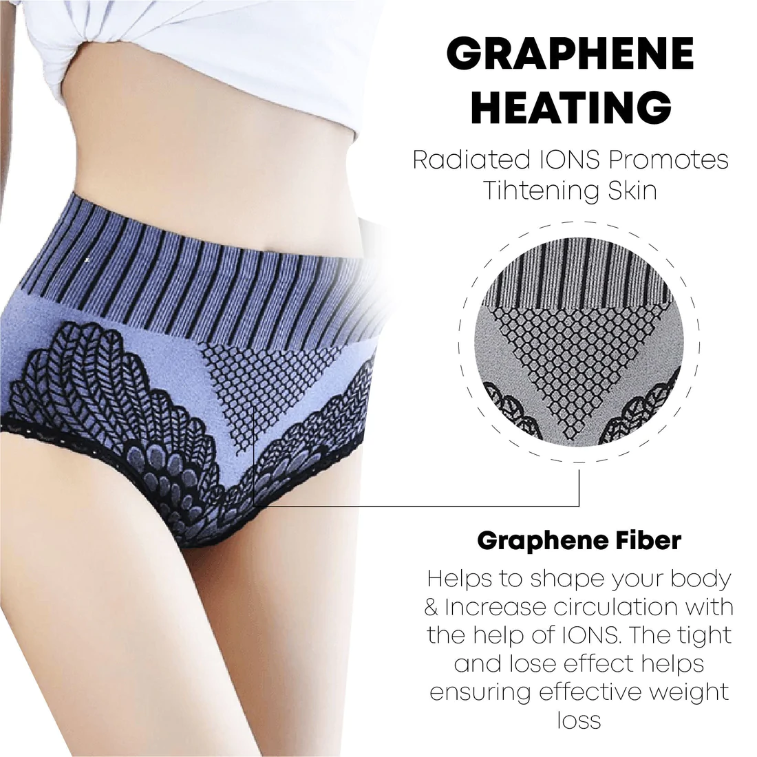 Lace Graphene Fiber Compression HighWaist Briefs