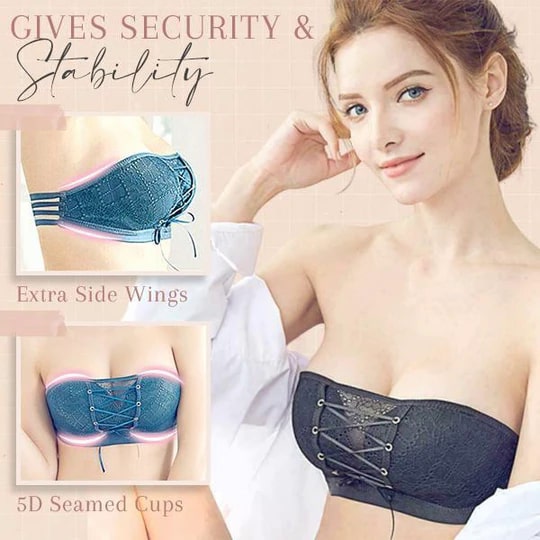 LeWear Strapless Lace Drawstring Bandeau