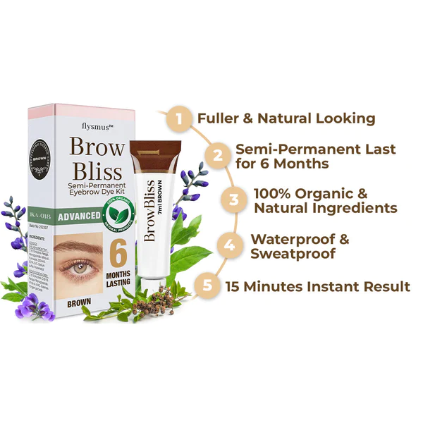 flysmus BrowBliss Semi-Permanent Eyebrow Tinting Kit