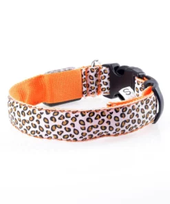 Adjustable LED Safety Nylon Leopard Dog Collar