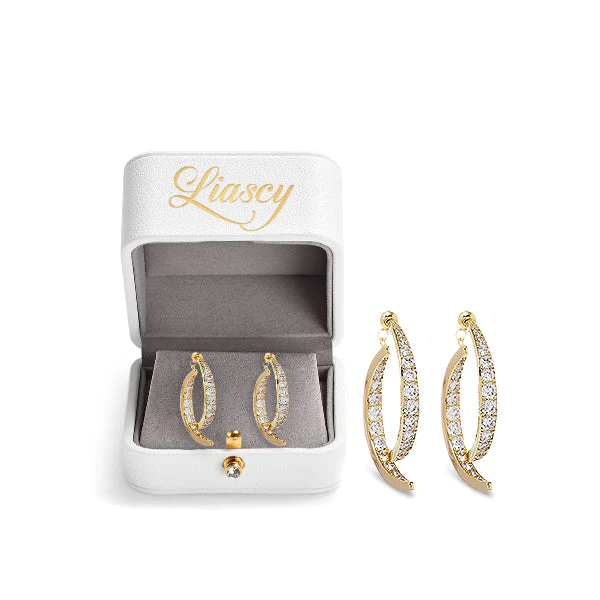 Liascy Lymphatech Gemslim CurvedCross Earrings