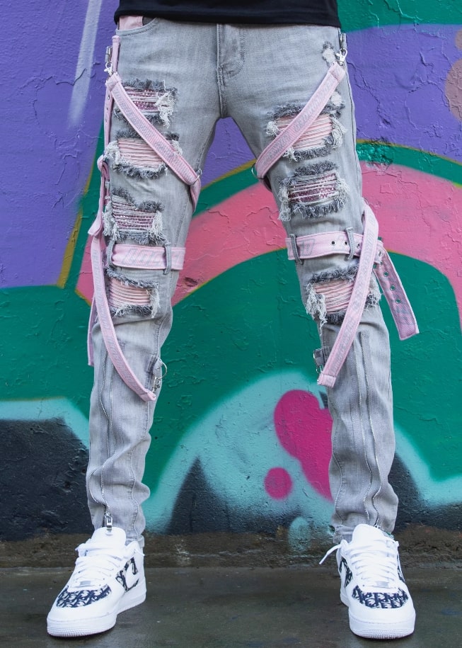 Locked and Loaded Jeans With Straps