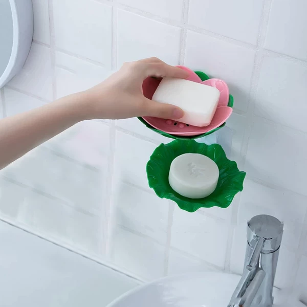 Lotus Shape Double-Layer Soap Holder