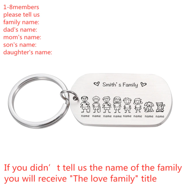 Personalized Family Name Keychain