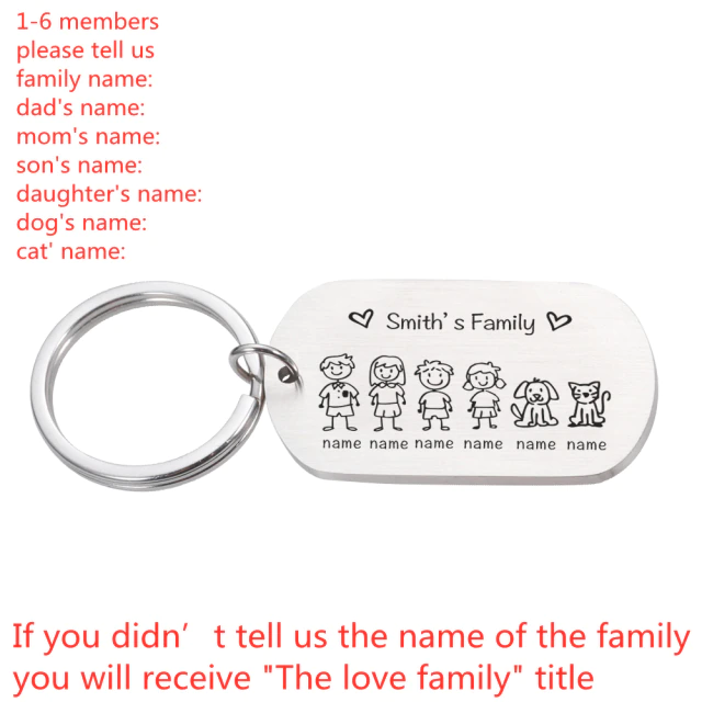 Personalized Family Name Keychain