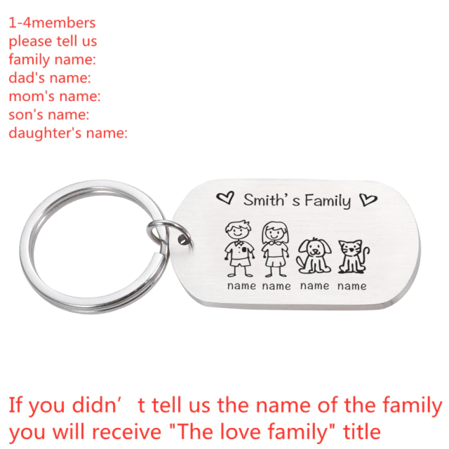 Personalized Family Name Keychain