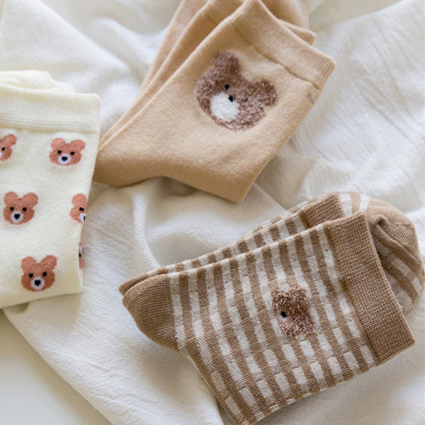 Lovely Bear Middle Tube Socks