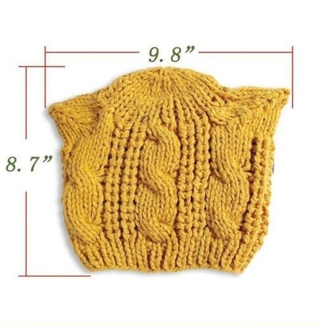 3D Knitted Cat Ear Beanie Cap