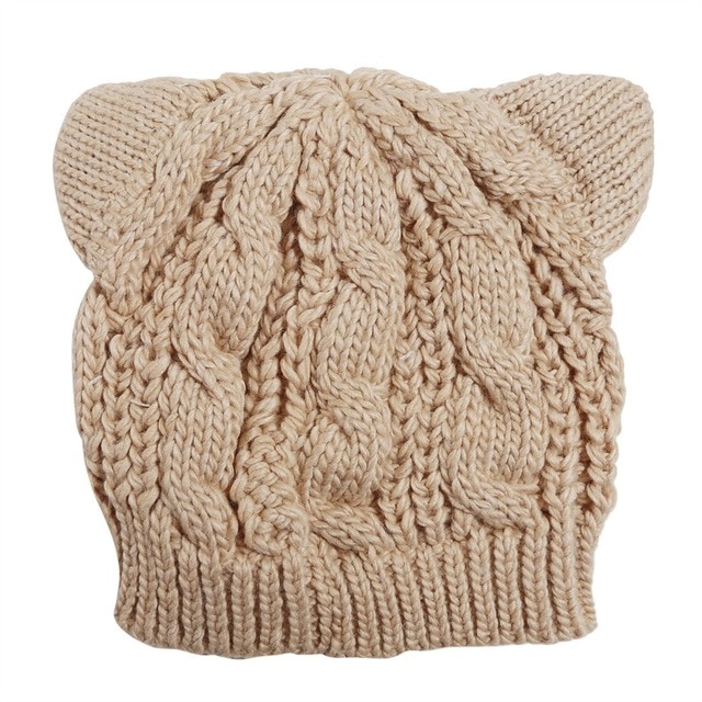 3D Knitted Cat Ear Beanie Cap