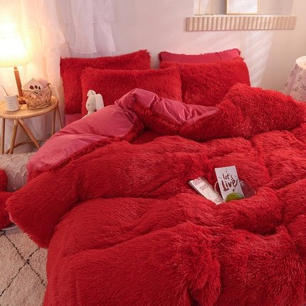 Colorful Fluffy Bedding Set