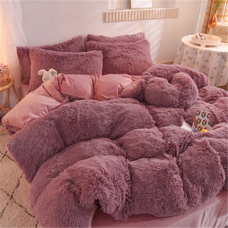 Colorful Fluffy Bedding Set