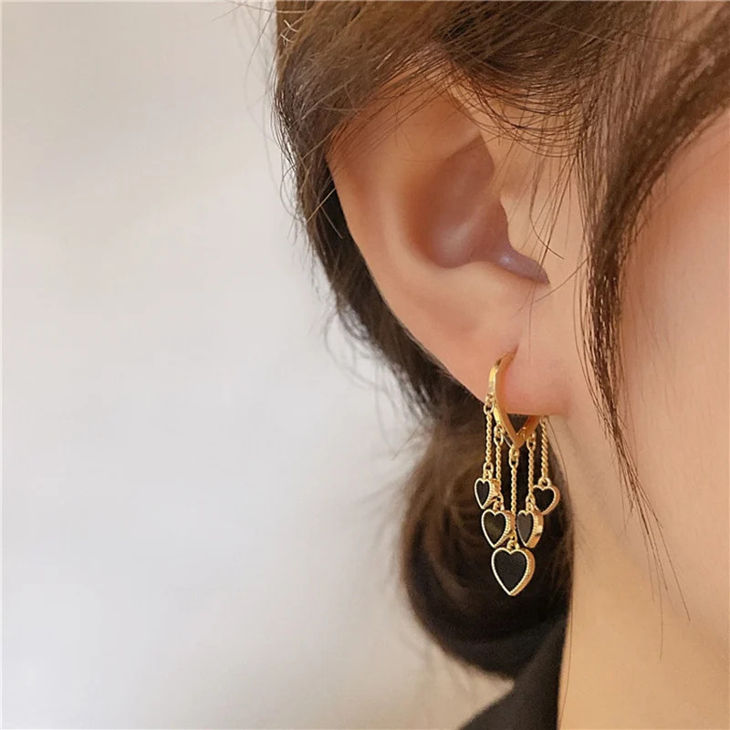 Black Long Tassel Earrings