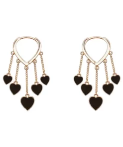 Black Long Tassel Earrings