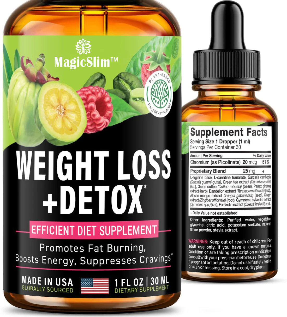 MagicSlim Natural Detox WeightLoss Drops  Effective Appetite Suppressant & Metabolism Booster