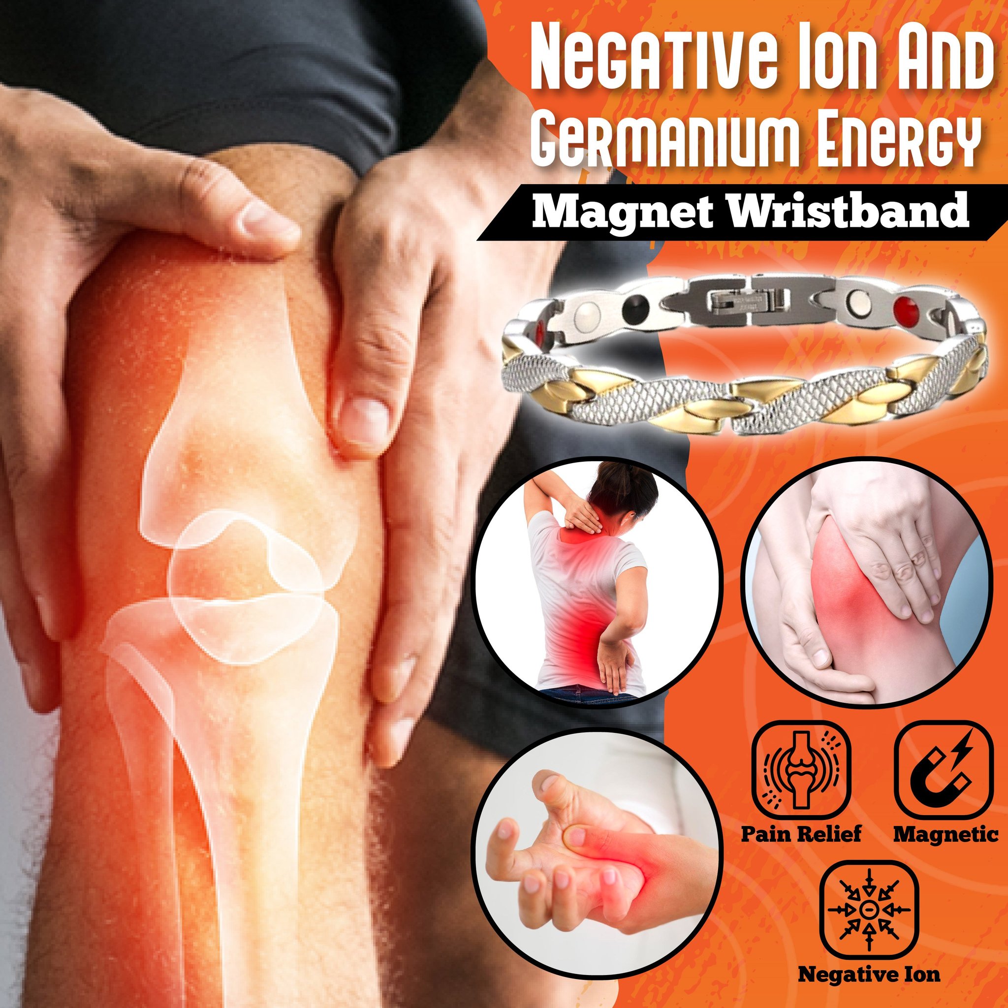 Magnet Negative Ion And Germanium Energy Wristband