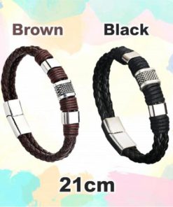 Manliness Magnetic Leather Bracelet