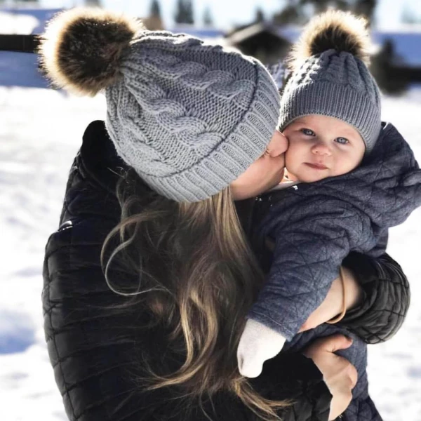Mommy & Me Matching Faux Fur Beanies