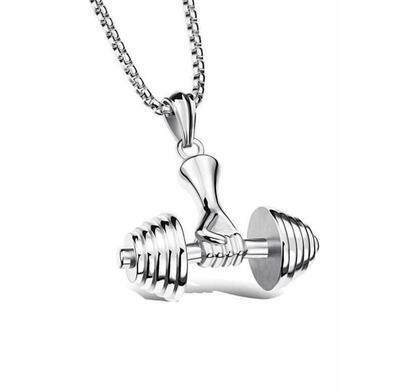 Power Dumbbell Barbell Pendant Necklace