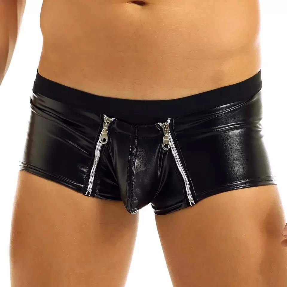 Mens Sexy Short Leather Panties