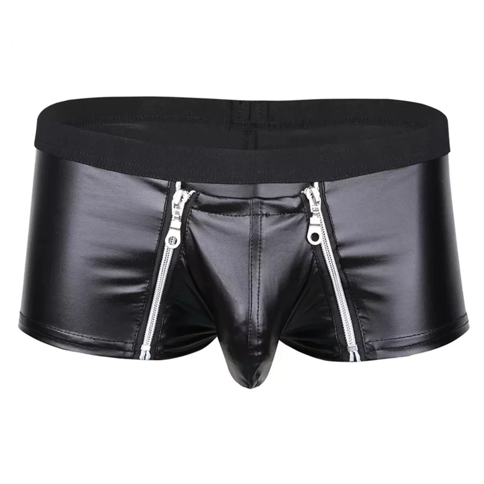 Mens Sexy Short Leather Panties