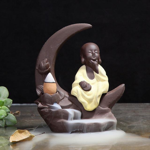 Monk On The Moon Incense Holder