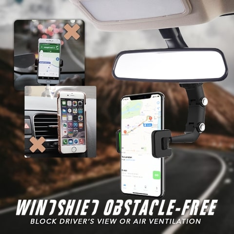 Multifunction Rearview Mirror Phone Holder