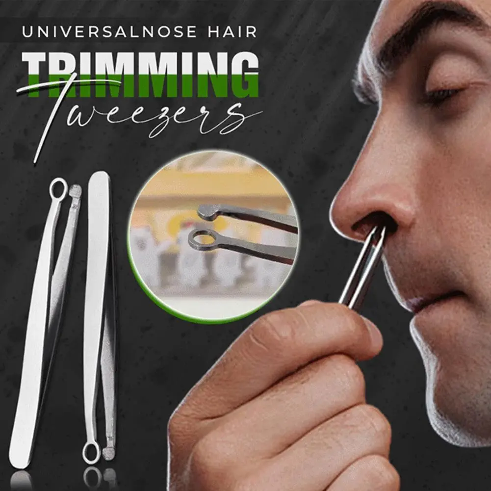 Multifunction Round-Tipped Nose Hair Trimming Tweezers