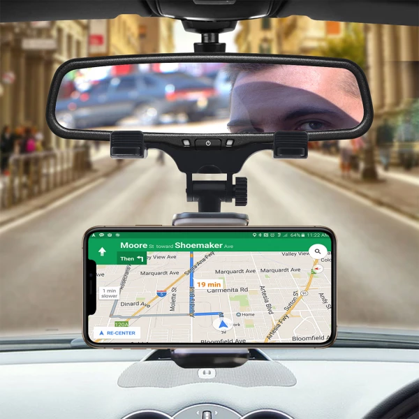 Multifunctional Rear View Mirror Phone Holder Mount