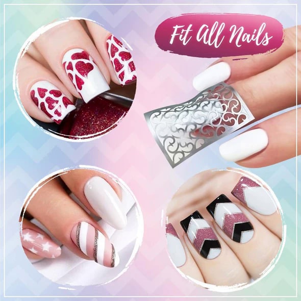 Nail Art Stencil Sticker 144 stickers